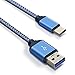 Produktbild USB-C zum USB 3.0 Kabel, Samsung Galaxy s8 Ladekabel, Higoo 2M [6.6FT] Typ C Kabel Lange Nylon geflochten USB Typ C Datenübertragung & Schnellaufladeeinheit für Huawei P9 / P10 Nexus 5X / 6P OnePlus 2 / 3T Blau