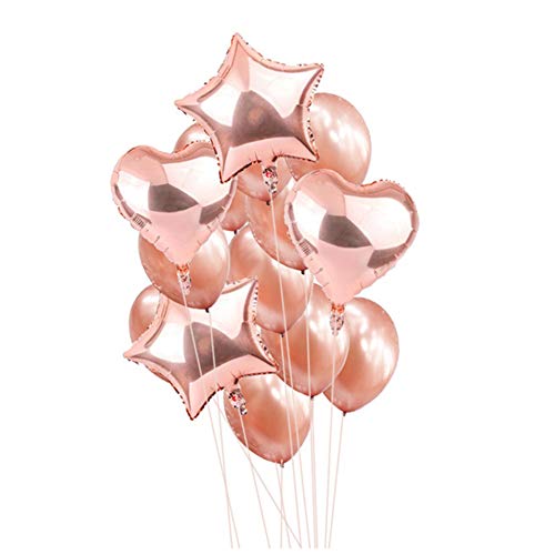 Snner Partei-Ballon-Set Herz Stern Dekorative Rose Gold-Ballon-Aluminiumfolie und Latex-Ballon Set