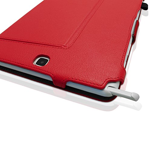 igadgitz Premium Rot PU Ledertasche Hülle Cover für Samsung Galaxy Tab A 9.7″ SM-T550 mit Multi-Winkel Betrachtungs + Auto Sleep Wake + Handschlaufe + Displayschutzfolie - 8