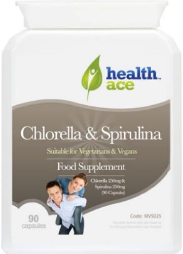 Chlorella 250mg and Spirulina 250mg 90 Capsules For Supporting a Healthy Immune System | Chlorella and Spirulina in one capsule