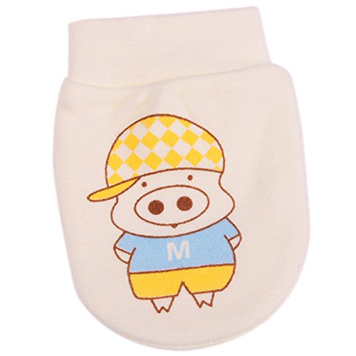Lalang 1 Pairs Cute Cartoon Newborn Baby Anti Scratch Mittens Infant Boys Girls Soft Gloves Gift (yellow)