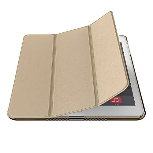 JETech iPad Mini Hülle Schutzhülle Etui Tasche Abdeckung Ledertasche mit Durchschaubar Rückseite für Apple iPad Mini 1/2/3 mit Automatischen Schlaf / Wake (Gold) – 0479C - 5