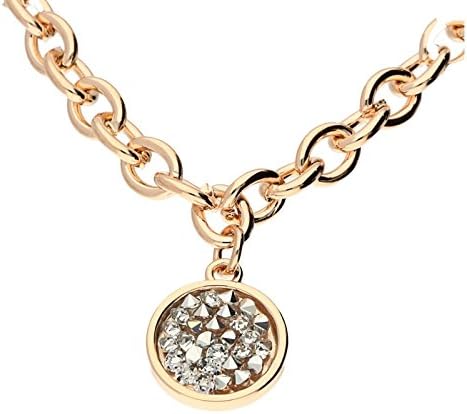 Bella Mia Zoella Rose Gold And Dragon Crystal Circle Pendant Necklace