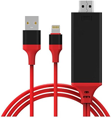 Hoidokly Lightning to HDMI Cable 1080P Plug and Play Cable HDMI Video AV Cable Connector Conversion Same Screen Device HDTV Adapte for iPhone X/8/7/6/5series/iPad Air/Mini/Pro/iPod Touch
