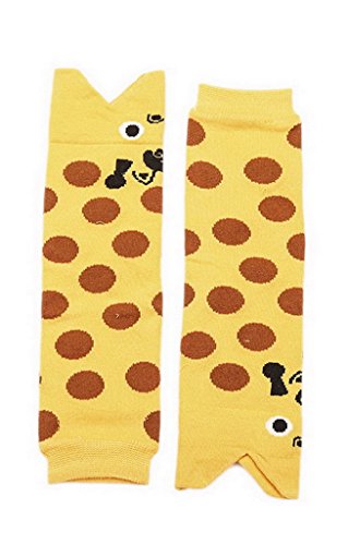 La Vogue 2pcs Girls Shark Shape Cartoon Prints Knitted Leg Warmers Giraffe One Size