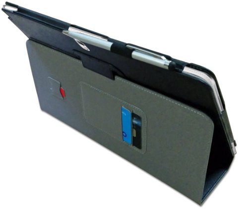 LuvTab® Samsung Galaxy NotePRO 12.2 (P9000 / P9010 3G WiFi) Tasche Case Hülle, Mit Aufsteller Funktion, Sleep Wake Sensor, Mit 2 in 1 Stylus-Stift (Schwarz) - 3