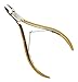 Viba Professional Gold-Plated Carbon Steel Cuticle Nippers, French Handle D501, Double Spring, 6mm Jaw (Full Jaw)
