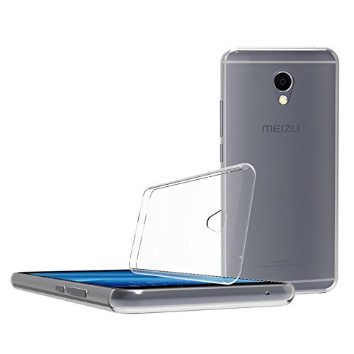 TBOC Pack  Funda de Gel TPU Transparente   Protector Pantalla Vidrio Templado para Meizu M5 - Meilan 5  5 2 Pulgadas   Funda de Silicona Ultrafina y Flexible  Protector de pantalla Resistente a Golpes  Ca  das y Ara  azos 