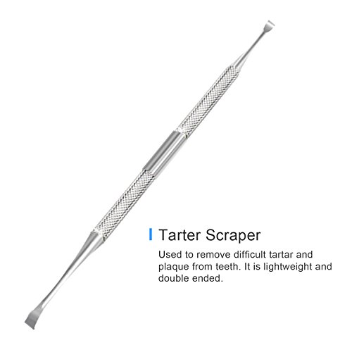 5er Dental Set Zahnreinigung bei DigHealth, Zahnsteinkratzer Sonde Edelstahl, mit Dental Spiegel und Kalkül Zahnwerkzeuge Scaler, Zahnsteinentferner Instrumente für Plaque und Tartar Entfernen - 7