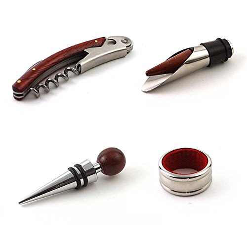 Edle Wein-Präsentbox Weinset Sommelier Holzbox Wein Korkenzieher Holzkiste Kiste Set - 3