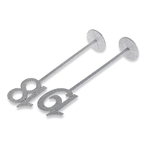 ROSENICE Holz Tabelle Karte Halter 1-10 Für Hochzeit mit Silber Glitter 1-20, 20pcs - 7