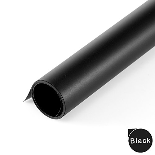 Selens PVC Telón de Fondo 60*130cm Background Backdrop Liso + Mate para Fotografía Fotos Estudio - Negro