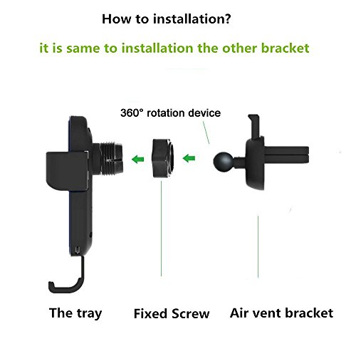 Caricatore Auto Wireless, AOSANG Qi auto ricarica dock Mount Air Vent Phone Holder per iPhone 8/8 Plus/Samsung Galaxy Note 8/S8/S8 x +/S7/S6 Edge +/Note 5 e tutti i telefoni Qi Enable