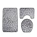 Produktbild WWDDVH Badezimmer Bodenmatte Badematte Wc Teppiche Absorbent 3D Geprägte Badezimmer Teppiche Set Toilettendeckel Abdeckung Einfarbig Badematte-Grau Herz