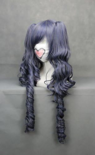 70cm Curly Mixed Grey Lolita Cosplay Wig + 2 clip on Ponytail -- Black Butler Ciel
