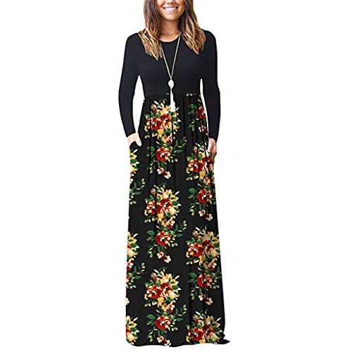 Robe Vintage Rétro Femme High Low de Soirée Cocktail Réunion Rockabily avec Dentelle Col Ronde Robe Longue Boho à Rayures pour Femme Lady Beach Summer Maxr Dress