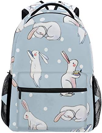 BIGJOKE Backpack, Rabbits Animal Pattern Large Capacity Casual Printed School Shoulder Bag Daypack Travel Laptop Women Adults Boys Girls
