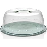 Wet Cake with Snap-on Lock, Lid and Handle, Cake Carrier, Round bell jar for Kitchen Storage, BPA-Free Cake Jar, Dumpling