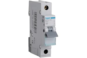 Hager MTN140 Miniature Circuit Breaker, 1 Pole, 1 Module, Type B, 6 kA Breaking Capacity, 40 A Current