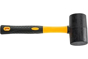 HARDY WORKING TOOLS HARDY uniwersalny młotek gumowy 2K 2-komponentowy z antypoślizgową powłoką, komfort pracy, bezpieczeństwo, precyzyjny, jednolity kolor, czarny, 55 mm