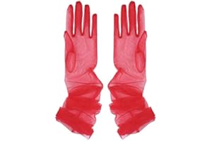 iiniim 1 Paire Longue Gants Mitaines Mariage Mariée Transparent Tulle DIY Gants Doigt Complet Pour Femme Jeune Fille Fête Bal Photographie Accessoires Mittens 70/55/17CM