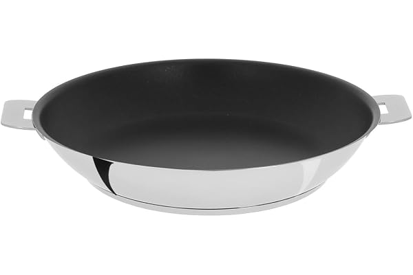 Cristel - P28QE - Poêle inox 28cm sans poignée amovible- Anti-adhérent Exceliss+ Collection Mutine