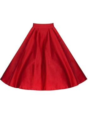 WintCO Damen Retro Faltenrock Hohe Taille Rock Knielang Stoffdruck A-Linie