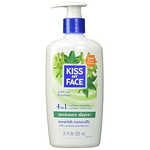 Kiss My Face Moisture Shave Shaving Cream, Green Tea & Bamboo Shaving Soap, 11 oz