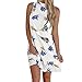 Produktbild Sommerkleid, Dasongff Strandkleider Damen Sommer Casual Kurz Strand Printed Schulterfrei Elegant Kleider Ärmellos Minikleider Vintage Boho Neckholder Hemdkleid