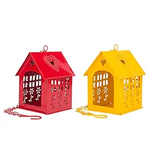 Nuha Hanging Metal Bird House/Hut Set of 2