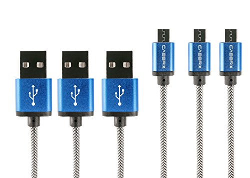 Micro USB Kabel CABBRIXÂ® [3-Pack] 1,5m Lang Nylon 2,4 A [ USB Schnellladekabel ] High Speed Sync und Ladekabel Android Smartphones fÃ¼r Samsung Galaxy S7 / S7 Edge / S6 / S5 Neo / S4 / S3, Note 5 / 4 / 3, HTC, LG, Sony, Nexus, Blackberry, Nokia, Motorola, Huawei, Kindle, XBOX, PS4 - Blau