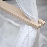 DuneDesign Babyhängematte Baby-Feder-Wiege mit Spreizstab Befestigungsset | 100% Baumwolle Naturstoff | Kinderhängematte Hängewiege | Babyschaukel in Weiß | Balstbarkeit max. 15KG - 6