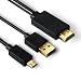 Produktbild CSL - 2m MHL zu HDMI Adapterkabel für Samsung S3 / S4 / S5 , Galaxy Note | MicroUSB zu HDMI | 11 polig | Mobile High Definition / Full HD | Bild + Tonübertragung | schwarz