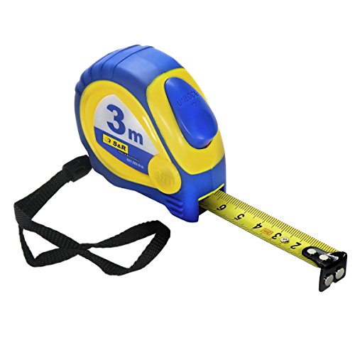 S&R Bandmaß 3,0m x 16mm, Magnet Hacken, Nylon-Polymer beschichtetes Band, schlagfestes Gehäuse, gummiert, Autolock, MAGNETO Serie - 2