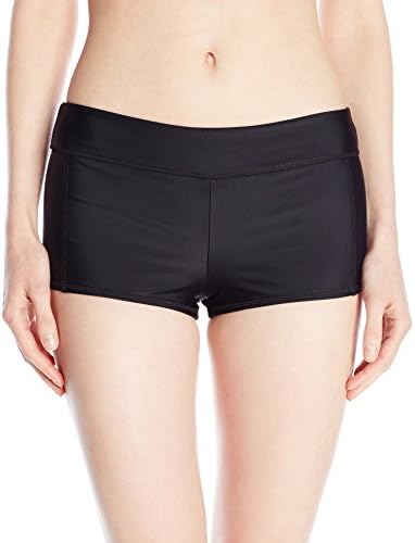 Speedo Women's PowerFLEX Eco Solid Boyshort Bikini Bottom Swimsuit