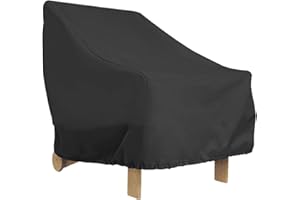 SUTOWE 1pcs Housse Protection pour Fauteuil Exterieur Jardin, 80x 85x 91cm Housse de Chaise Empilables en Tissu Oxford 210D, Bache Fauteuil Jardin avec Corde et Boucle pour Meubles Extérieur (choix B)