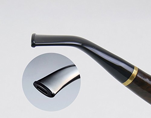 Joyoldelf Premium Pfeifen Raucherzubehör TABAKPFEIFE aus Schwarz Sandelholz inkl.HolzPfeifen Ständer – für 9mm Filter - 3