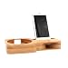 Produktbild prom-note Echo Lautsprecher Ständer Bambus Holz 2 nd Generation Lautsprecher Ständer für Echo Plus iPhone Samsung LG HTC Handy Ständer Charging Stand für Echo und Smartphones stabile Sleek Home Decor