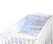 5 PCS 120x60 140x70 cm BABY BEDDING SET QUILT DUVET COVER PILLOW CASE BUMPER FOR COT STRAIGHT (To fit cot 120x60 cm, Teddy Ladder Blue)