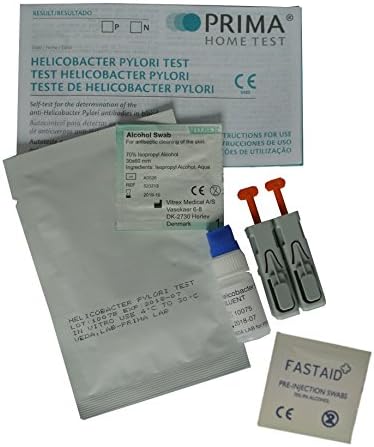 1 x Prima Home Stomach Ulcer / Helicobacter Pylori Test Kit - including 1 x Alcohol Cleansing Wipe