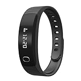 TATI WATCH Smart Armband h8 Smartwatch Fitness Armband Tracker Kompatibel mit iPhone IOS und Android Systems, Damen Unisex - Erwachsene Herren, schwarz, Small