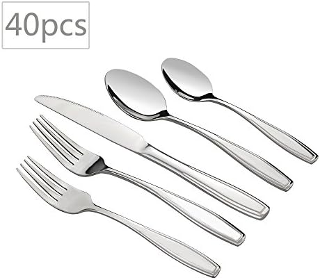 Pekky 40-Piece Stainless Steel Cutlery Set, Service for 8