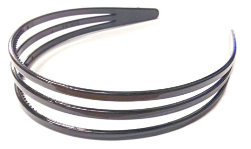 Allsorts® Black Wide Three Row Plastic Aliceband Headband