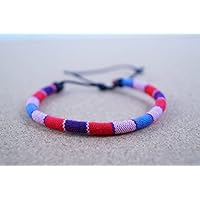 Surfer Fußband MADEBYNAMI, Fußbändchen, Fußkette, Surfen, Segeln, Klettern rot/blau