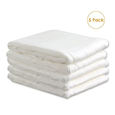 Esnow Filtre ou filtre réutilisable 100% à base de chemisette en coton écrémé à 5pcs pour les décorations de Noël, la cuisine, la fabrication du fromage, les laits à écrous, la Turquie, 20 pieds carrés / 3 étages