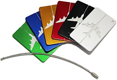 Tenshing Stainless Steel Metal Travel Luggage Baggage Labels Suitcase ID Tags Bag Identifier(Pack of 6)