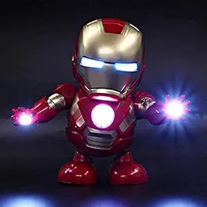VVE Dancing Iron Man Dancing Hero with Light and Music Dancing Action Figure with Openable Iron Man Mask , Lights & Music Interactive Toy for Boy Girls Kids Children Gift (Iron Man)