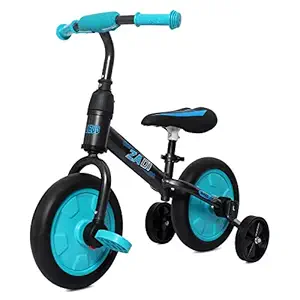 eHomeKart Balance Bike for Kids -4 in 1 Plug n Play Tricycle, Bicycle, Balance Bike and Auxillary Bike -Trikes for Kids 2 Years - 6 Years - Kids Trike Ride on with Pedals and Training Wheels (Blue)
