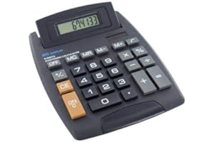 GLOW WHOLESALE GLOW Jumbo Desktop Calculator with Pop Up Display – Large Dual Powered Battery Solar Mega Table Top Electronic Calc with Big Easy Press Buttons and Flip Up 8 Digit LED Screen for Home School Office