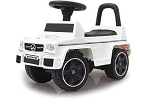 Jamara 460403 - Push-Car Mercedes-Benz AMG G63 bianco – Antiribaltamento, Bagagliaio sotto il sedile, Clacson e suono del motore, Collegamenti AUX e USB